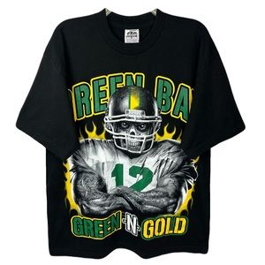 Rare Vintage Pro 5 Super Heavy Green Bay Packers NFL T-Shirt